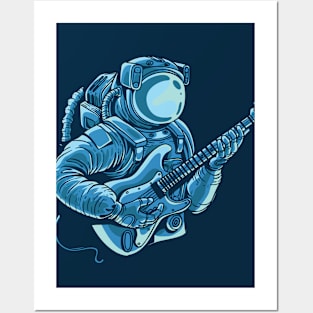 Astronaut Rocking Out in Outer Space Posters and Art